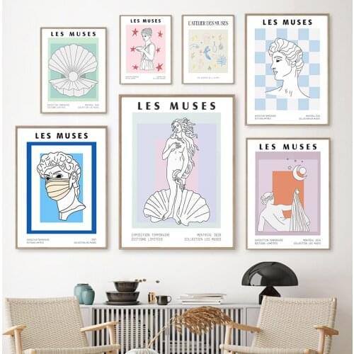 Les Muses David Venus Color Block Matisse Boho Wall Art Canvas Painting Nordic Posters And Prints Decor Pictures For Living Room