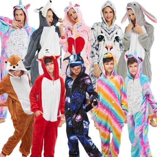 Kigurumi Unicorn Pajamas For Boys Girls Women Men Pajamas Suit Onesie Adults Animal Panda Licorne Sleepwear Cosplay Pyjamas Kids