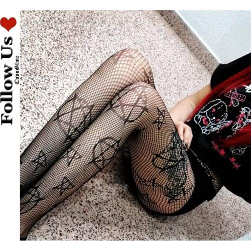 Lolita Cartoon Cat Pantyhose Tights Woman Fashion High Elastic Magic Circle Bottoming Stockings Gothic Sexy Thigh High Stockings