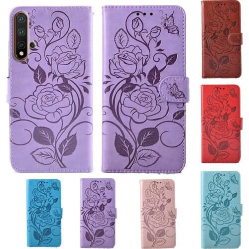 For Huawei Honor 20 Fashion 3D Flower Flip Leather Wallet Phone Case For Huawei Nova 5T 5 Pro Phone cover with card slot