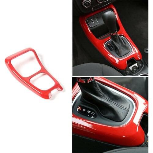 Red Interior Center Gear Box Panel Molding Cover Trim Fit For Jeep Compass 2017