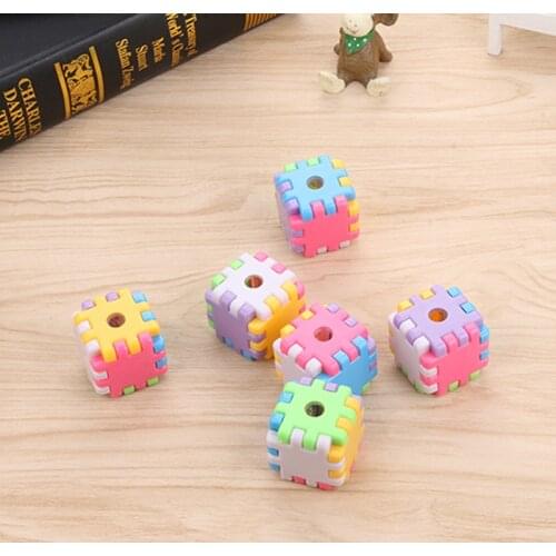 Creative building block childrens pencil sharpener manual pen pencil sharpener student gifts