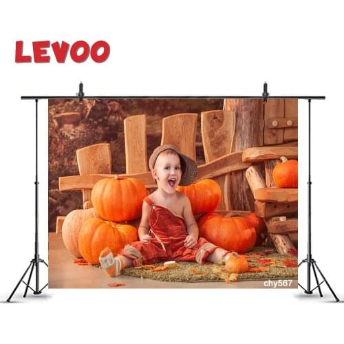 LEVOO Autumn Interior Backdrop Fairytale Oak Pumpkins Child Portrait Photo Booth Photocall Vinyl Props Photographic Backdrop