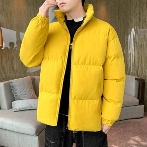 Jacket Men 2021 Solid Color Mens Puffer Coat Streetwear Fashion Clothing Winter Jacket Thicken Padded Coat Warm Trends