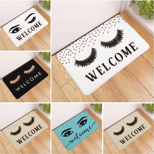 Anti Slip Bath Mat Bedroom Carpet Floor Rug Beauty Eye Eyelash Water Absorption Bathroom Rug Living Room Doormat Makeup Decor