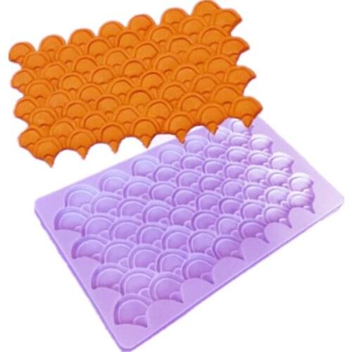 New Fish Scale Surround Side Fondant Silicone Mold Lace Mat DIY Fondant Cake Chocolate Mold Decoration Tools