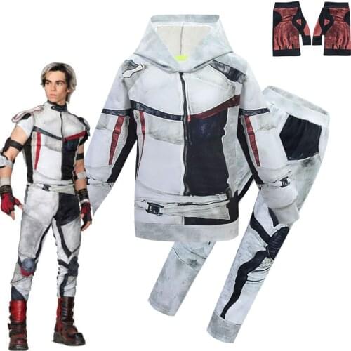 New Descendants 3 Halloween Costume for Kids Carlos Cosplay Fantasia Clothing Baby Boys Casual Sport Set sweatshirt + Pants