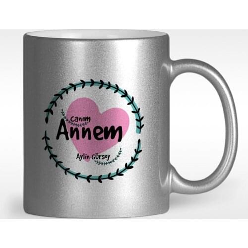 Personalized Dear Mom Design Silver-Gilt Mug Cup-10