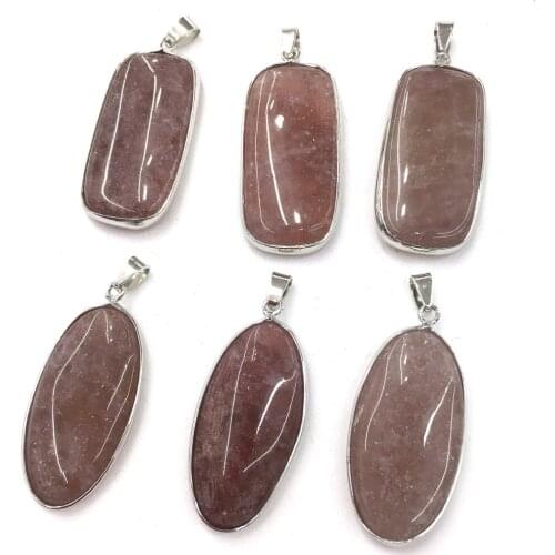 Natural stone Strawberry Crystal pendant Random shape Pendants for Jewelry Making DIY Necklace Accessories Size 20X40mm