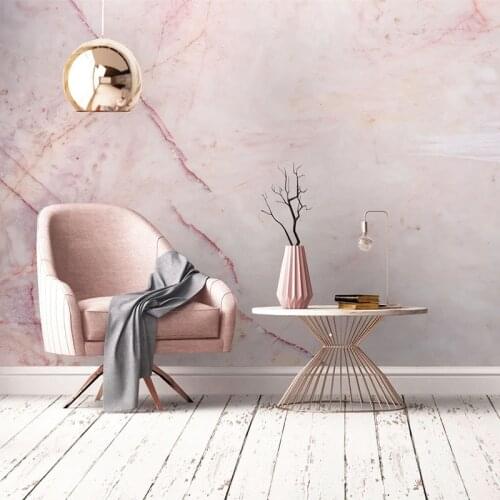 Custom 3D Wallpaper Modern Pink Marble Murals Living Room TV Sofa Bedroom Background Wall Papers For Walls 3 D Papel De Parede