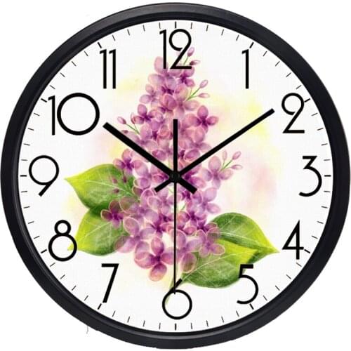 Brand Popular MuteFactory Sale Decoration Beautiful Hyacinth Wall Clock Funny Hard Luminous Clock