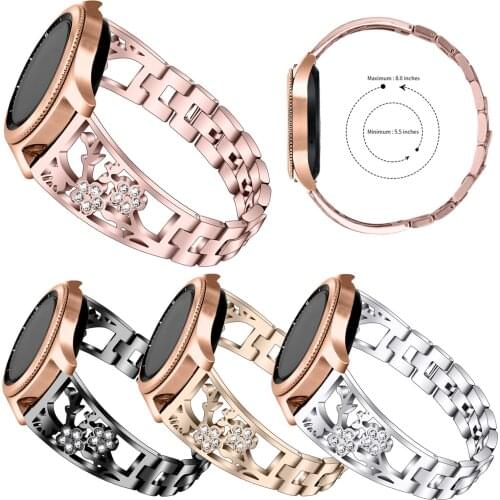 20mm 22mm Diamond Metal Strap For Samsung Gear Sport S2 S3 Galaxy Watch 42mm 46mm Active Band For Amazfit Bip Huawei GT 2 Pro