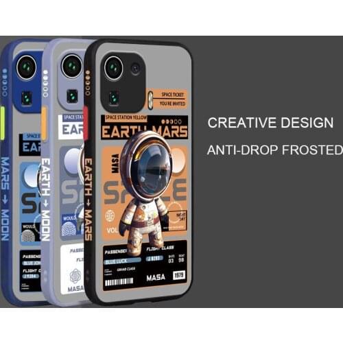 Luxury Astronaut Camera Protection Shockproof Cover For Xiaomi Mi 11 Pro Liquid Silicone TPU Bumper Case