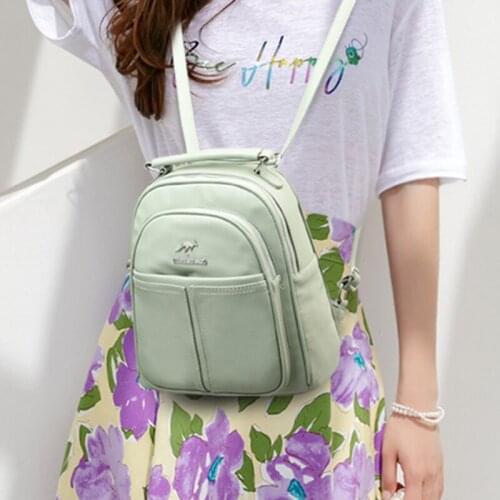 Womens Shoulder Bag Backpack Lady High Quality PU Leather Backpacks Waterproof Female Rucksack Casual Ladies Bagpack Back Pack