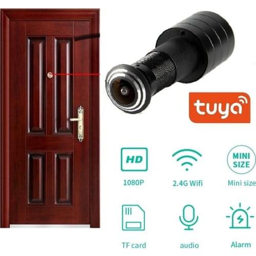 Tuya Smart Door Camera Peephole Home Security Camera WiFi Video Surveillance 170 Degree Wide Angle Audio Motion Detection Alarm