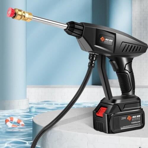 Real Cordless High Pressure Car Wash Water Gun 25V-15000mAh Lithium Battery High Pressure Washer Foam Generator Car Accessories