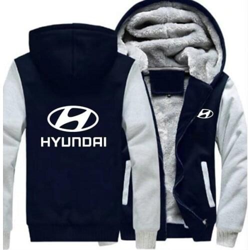 Winter Fashion hoodeis zipper Hyundai sweatshirt men Hoodies Thickening Plus Velvet coat for male clothes