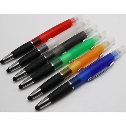 10Pcs 3 in 1 Empty Refillable Perfume Bottles Spray Ballpoint Pen Alcohol Spray Mister Gel Pens Touch Screen Stylus Pen