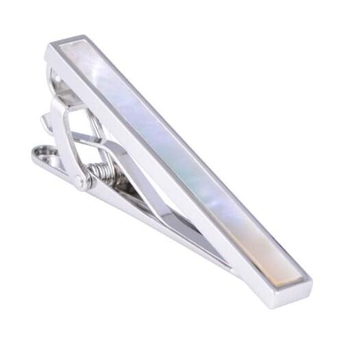 10pcs/lot Luxury Natural Pearl Sea Shell Tie Clips Silver Tie Pins Bars Necktie Clasp Mens Jewelry Accessory Fashion Gift