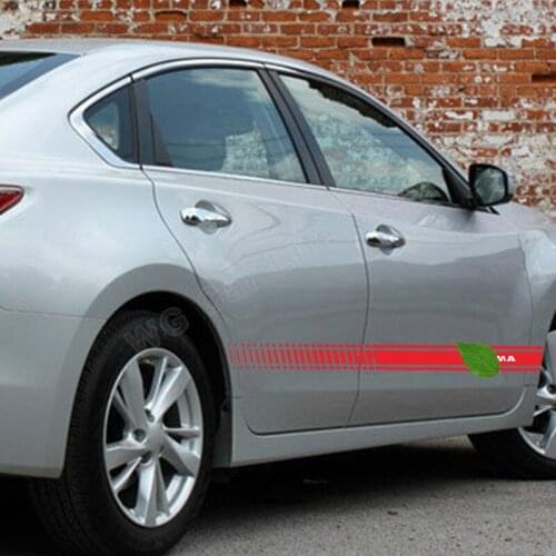 2pcs Car Side Stickers for Nissan Altima Auto Accessories Racing Sports Long Stripe Sticker Waterproof Vinyl Decals