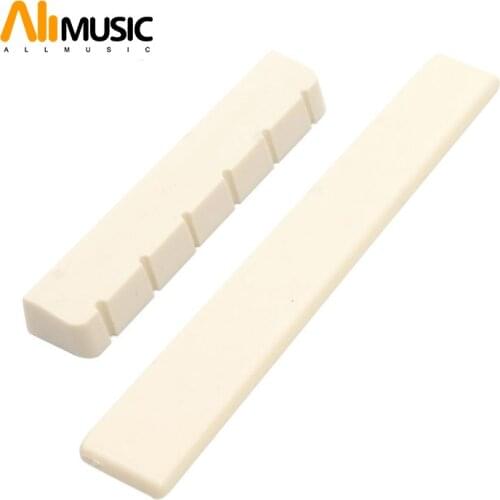 50pcs Classical Guitar Nut and Bridge Saddle Plastic 52MM 80MM Guitar Parts Ivory