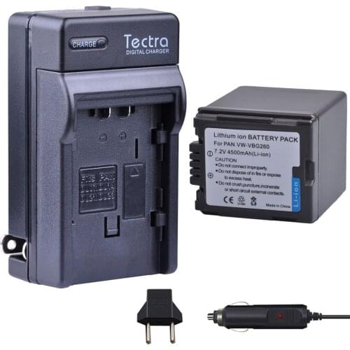 1pcs 4500mAh VW-VBG260 Battery for Panasonic AG-AC7 AG-AF100 HDC-HS250 HS300 HS700 SD600 SD700 VWVBG260 Bateria+Digital Charger