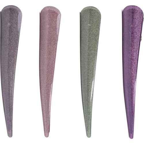 Acrylic Shiny Powder Lengthen Hair Clips for Women Girls Glossy Ox Horn Shape Hair Grips Fashion Hair Accessories Headwear
