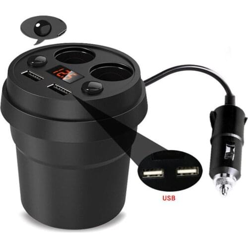 LYBALL 3.1A Car Charger with Dual USB Charging Ports Outlet for iPhone Samsung Huawei 2 Cigarette Lighter Socket for GPS DVR