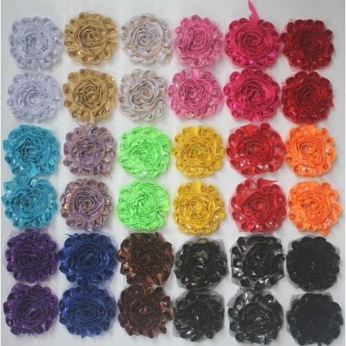 Free DHL 1300pcs 2.5" Frayed Chiffon Flowers for Toddler Girls Headbands Shabby Flowers for Women Wedding Dress Decorations