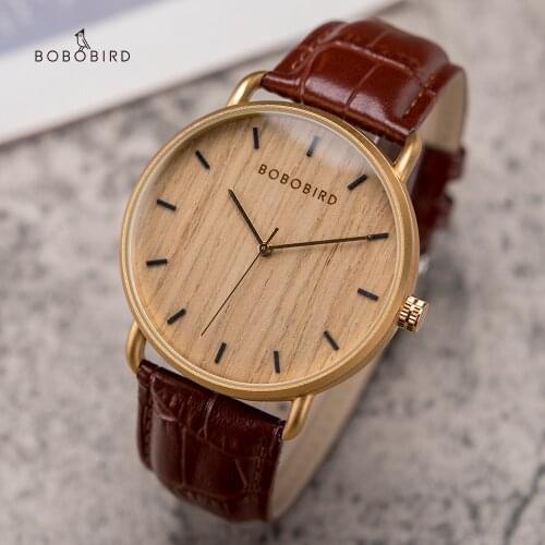 BOBO BIRD Wooden Mens Watches 2021Top Brand Luxury Casual Japanese Quartz Wristwatch Male Clock With Leather strap orologio uom