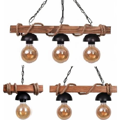 Wooden Chandelier Rope Single Ceiling Lamp Elegant Decoration First Quality Handmade Authentic Home Decorative Durable Material