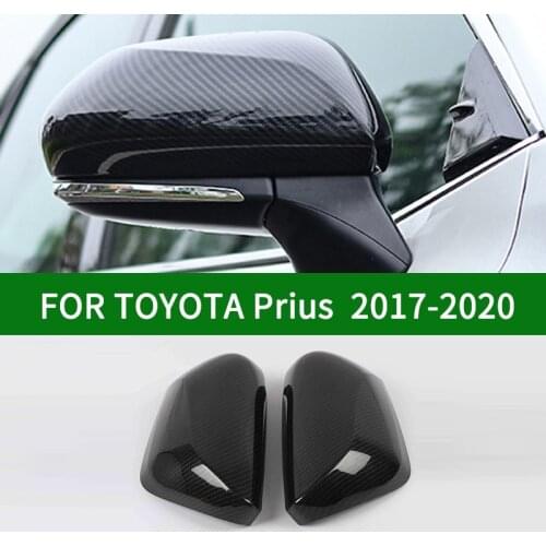 For TOYOTA PRIUS Prime 2017-2020 car Rearview mirror cover trim, accessories black carbon fibre Side Turn Signal Mirror Covers