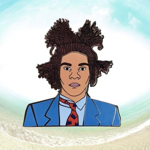 Jean Michel Basquiat SAMO Graffiti street art Untitled artist enamel lapel pin I’m not a real person I’m a legend brooch badge