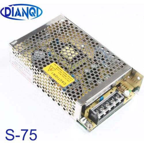 DIANQI S-75-15 S-75-24 S-75-5 S-75-12 Switching power supply for LED Strip light S-75w 5V 12V 15V 24V ac dc converter