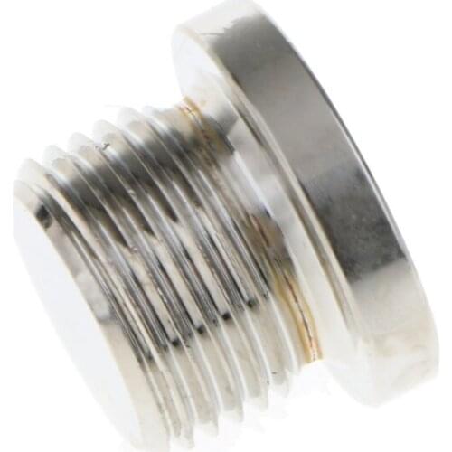 Electroplated Nickel Hex Bolt Bung Plug For O2 Oxygen Sensor M18x1.5 Thread Durable