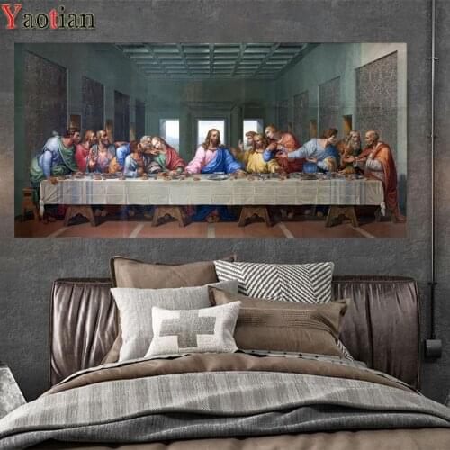 Full Square Round Diamant painting The Last Supper Large DIY Diamond Painting Christian Decor Diamond Mosaic Hobbies And Crafts