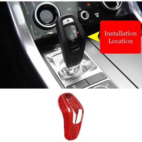 Red Real Carbon Fiber For Range Rover Sport 2014-2020 Car Interior Gear Shift Head Cover For Jaguar E-PACE 2018 2019 Accessories