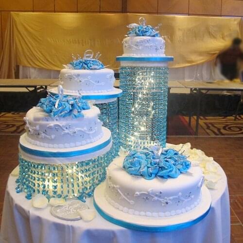 DZ3pcs Party Crystal Cake Stand Wedding Banquet Party Cake Display Birthday Decoration Hot Sale Wedding Cake cupcake display