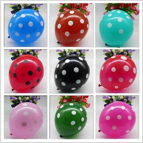 12pcs Red Black Polka Dot Latex Balloons Ladybug Baby Shower Decorations Helium Ball Wedding Happy Birthday Kids' party balloons