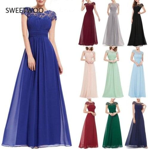Chiffon Summer Dress Women Vintage Elegant Slim Lace Long Party Dress Wedding Bridesmaids Maxi Dresses Vestidos