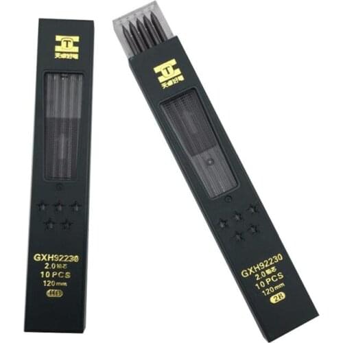 Hot 10Pcs/Box 2mm 2B HB Black 2.0mm Mechanical Pencil Lead Refill 120mm Office Supplies Gift Student Stationery Free Shipping