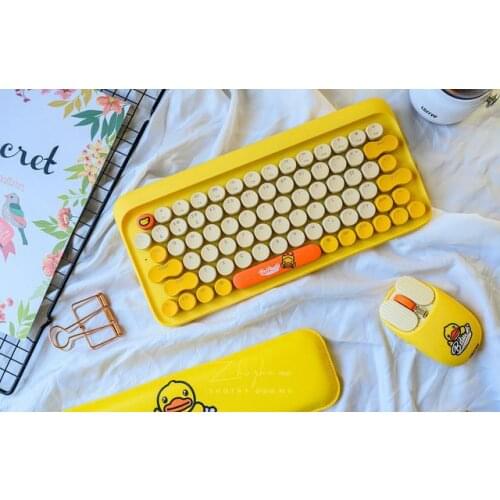 Lofree B.Duck Dot Wireless bluetooth keyboard Yellow duck LED backlight mechanical Office keyboard Hand rest Mouse pad set