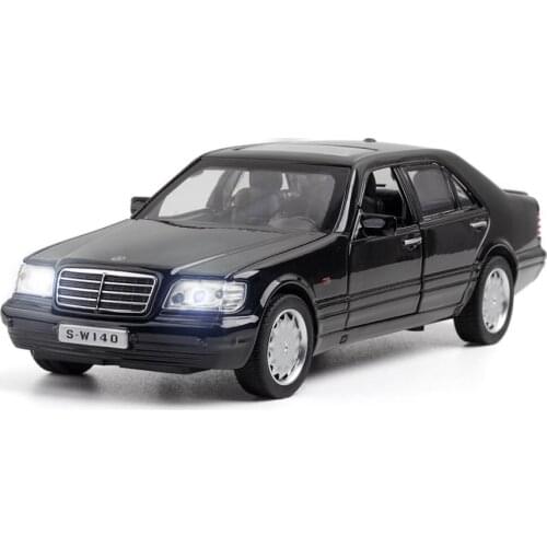 1:32 scale 90s classic car metal model light and sound BENZ S-CLASS w140 diecast vehicle alloy toy collection for gifts