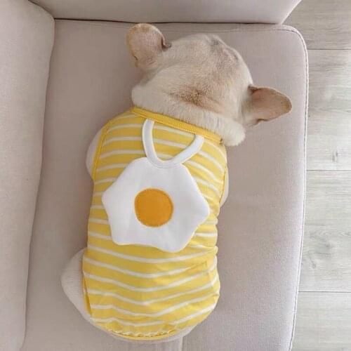 Lovely French Bulldog Summer Egg Cosplay Vest Pet Dog Skirt T-shirt Clothes For Small Medium Dogs Corgi Schnauzer Pug TCC01