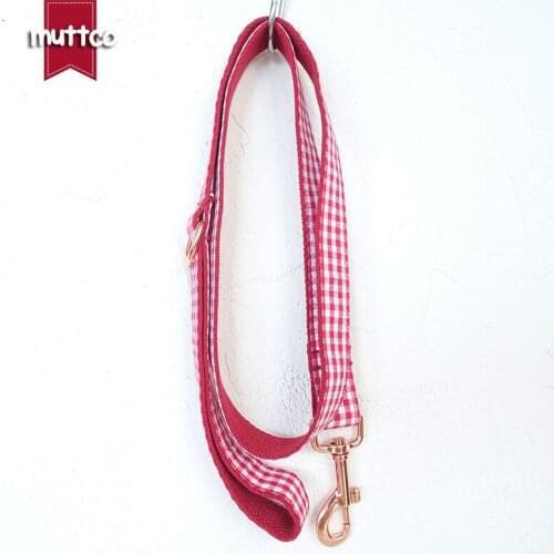 MUTTCO retailing characteristic high quality dog collar THE RED YUMMY PLAID creative stout dog leashes 5 sizes UDC047M
