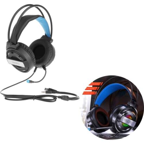 Professional Over Ear Gaming Headset Headphone 7.1 Sound Track with LED Light for Gamer