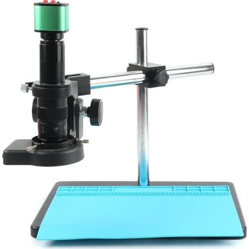HD 1080P 16MP HDMI USB Industrial TF Video Microscope Camera180X/300X Digital Soldering Microscope Kit +144 LED Ring Light