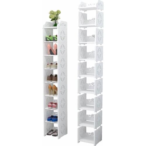 Simple door mini shoe rack home multi-function simple space multi-layer bathroom dust-proof cabinet