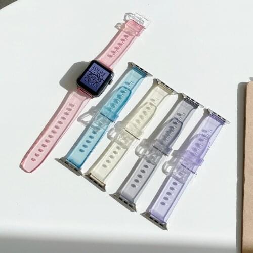 Transparent Glacier Strap+Case for Apple Watch SE 5 6 Band Series 44Mm 42MM on Bracelets Smart iWatch 4 3 21 40MM 38MM Watchband
