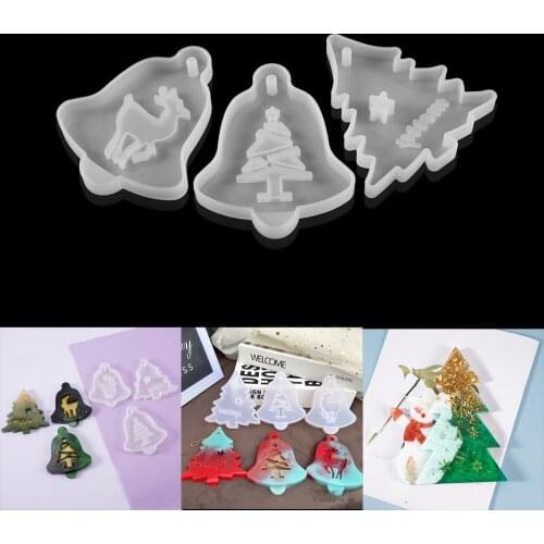 Santa Claus Christmas Tree Snowman Elk Silicone Mold Pendants Ornaments DIY mold Epoxy Resin UV Resin Jewelry Making DIY Mold